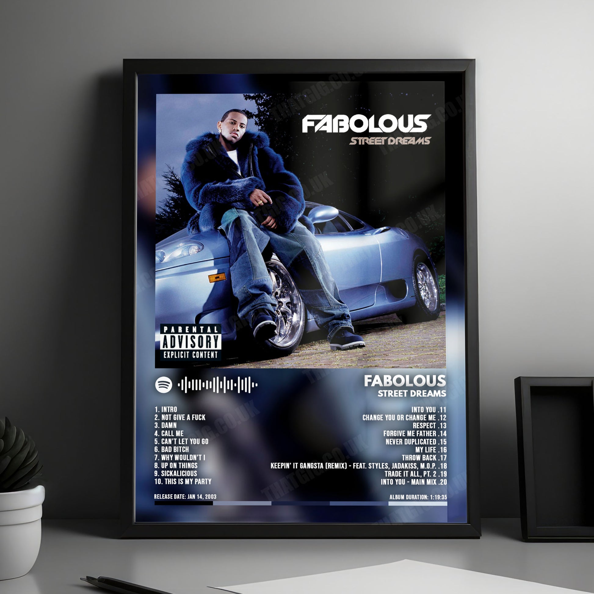 Fabolous "Street Dreams" Album Cover Poster - with Complete Tracklist