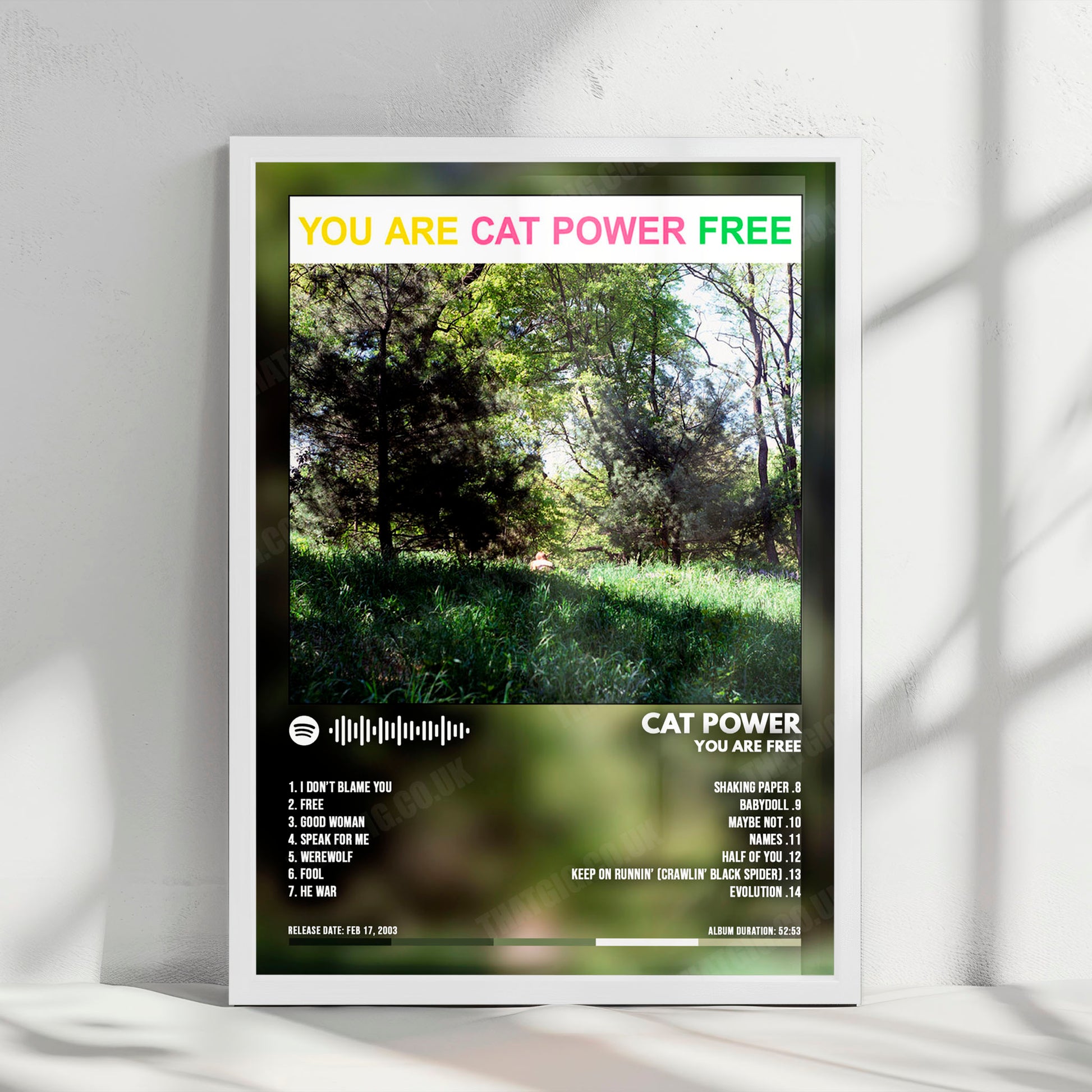 Cat Power "You Are Free" Album Cover Poster - with Complete Tracklist