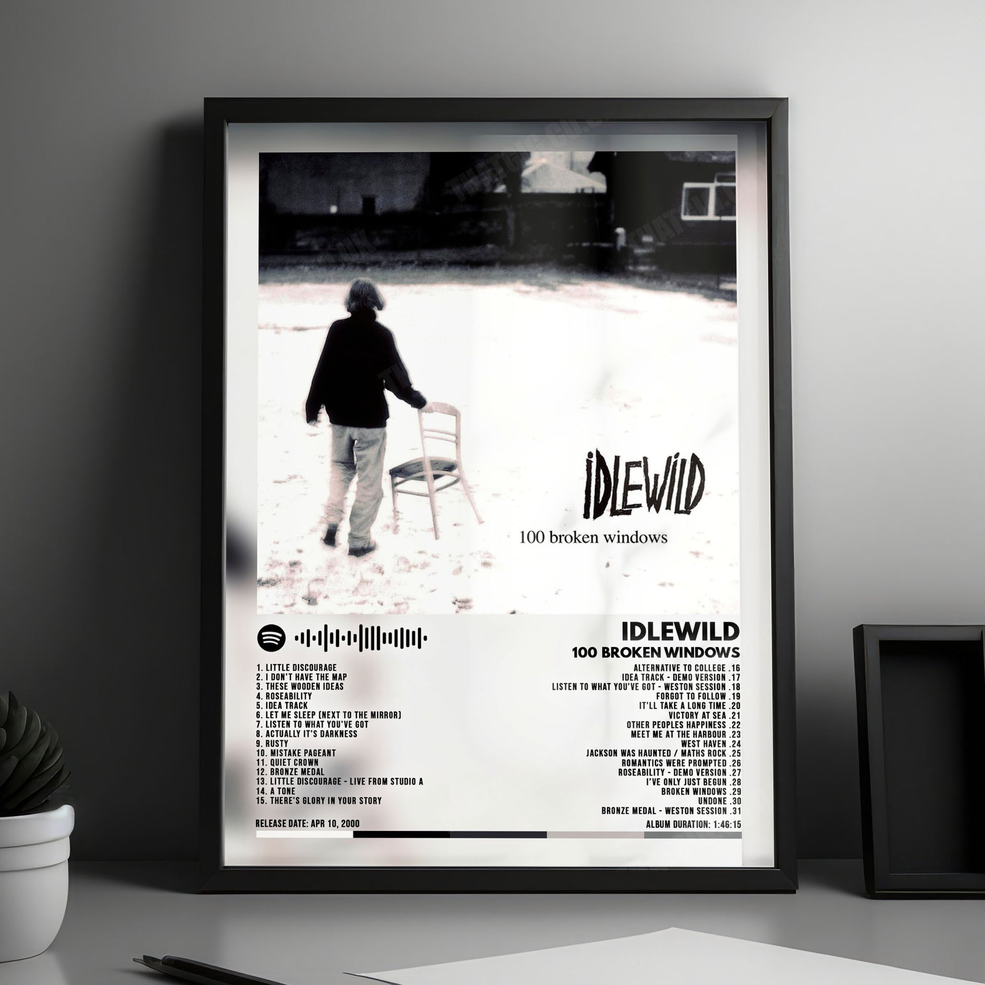 Idlewild "100 Broken Windows" Album Cover Poster - with Complete Tracklist