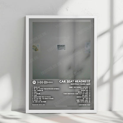 Car Seat Headrest "Headrest Nervous Young Man" Album Cover Poster - with Complete Tracklist