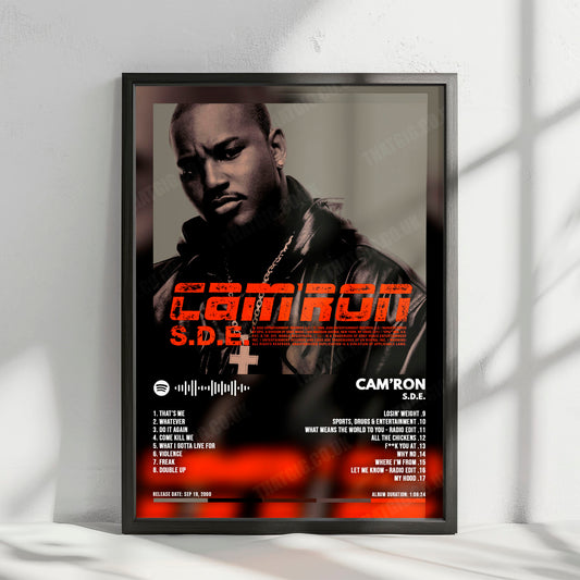 Camron "S.D.E" Album Cover Poster - with Complete Tracklist