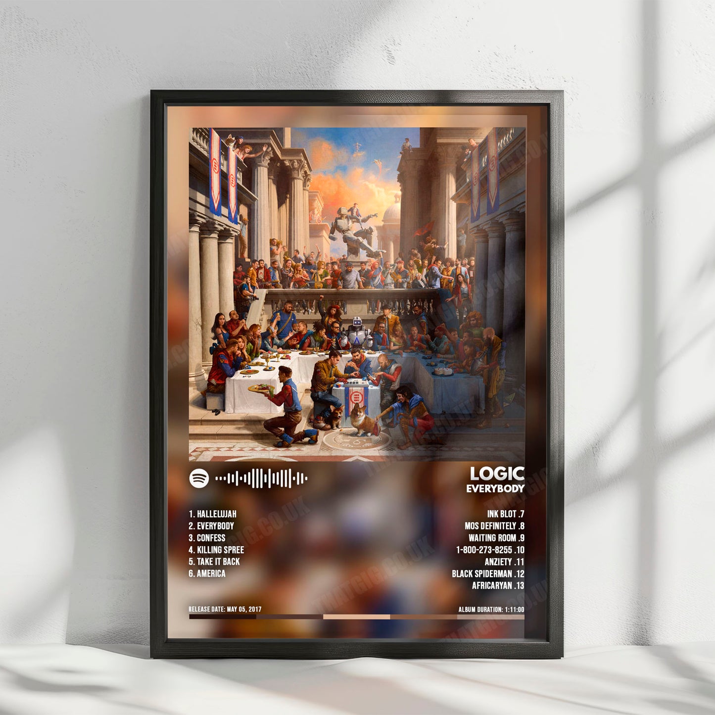 Logic "Everybody" Album Cover Poster - with Complete Tracklist