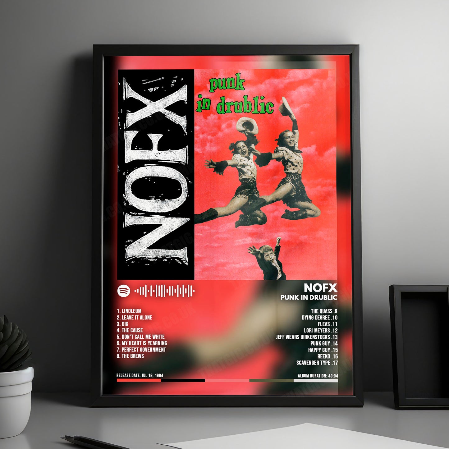 NOFX "Punk in Drublic " Album Cover Poster - with Complete Tracklist