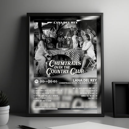 Lana Del Rey "Chemtrails Over The Country Club" Album Cover Poster - with Complete Tracklist