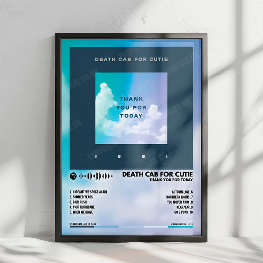 Death Cab for Cutie "Thank You for Today" Album Cover Poster - with Complete Tracklist