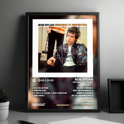Bob Dylan "Highway 61 Revisited " Album Cover Poster - with Complete Tracklist