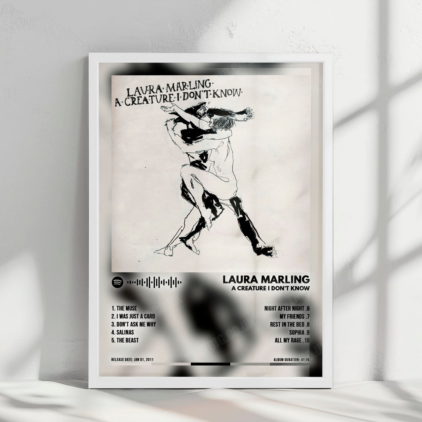 Laura Marling "A Creature I Don't Know" Album Cover Poster - with Complete Tracklist