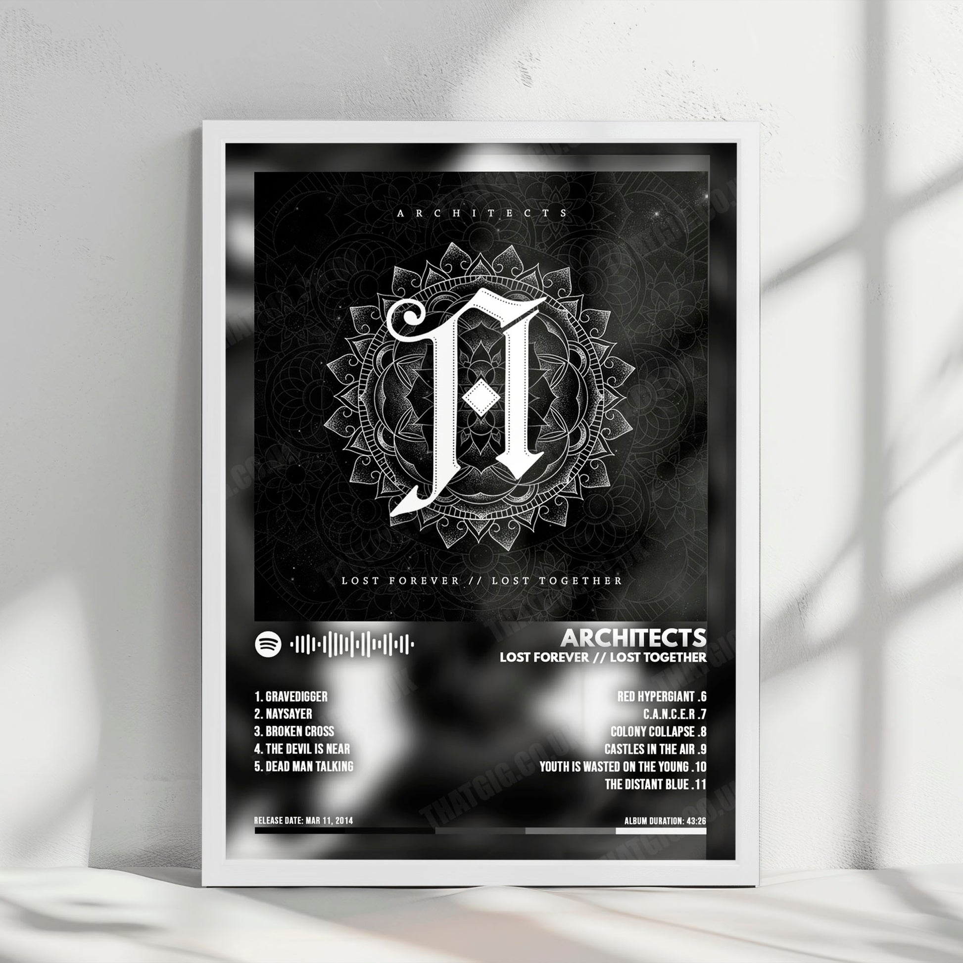 Architects "Lost Forever Lost Together" Album Cover Poster - with Complete Tracklist