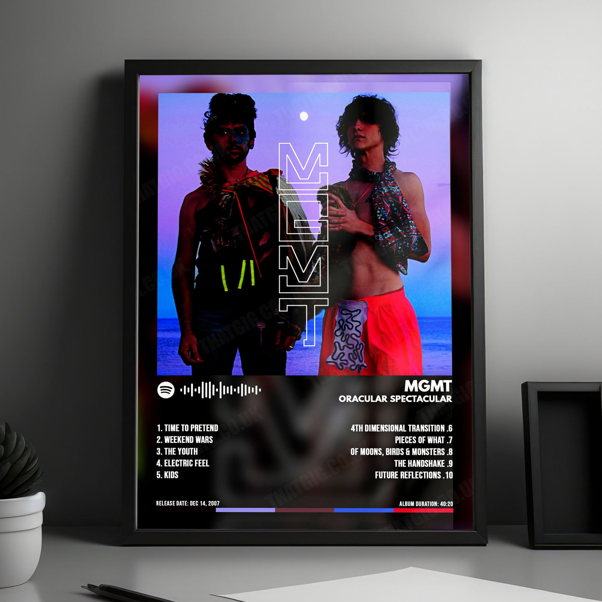 MGMT "Oracular Spectacular" Album Cover Poster - with Complete Tracklist