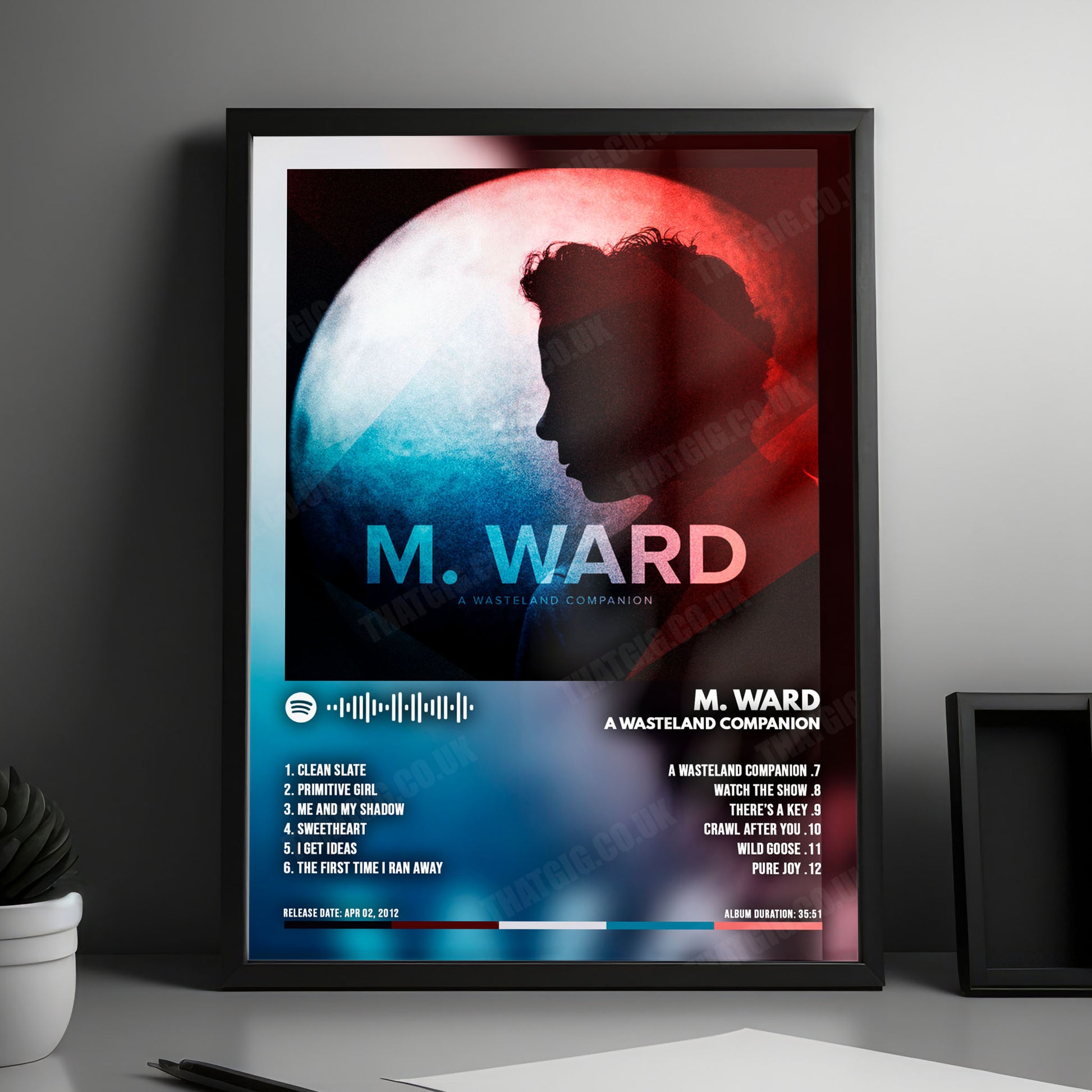 M. Ward "A Wasteland Companion" Album Cover Poster - with Complete Tracklist
