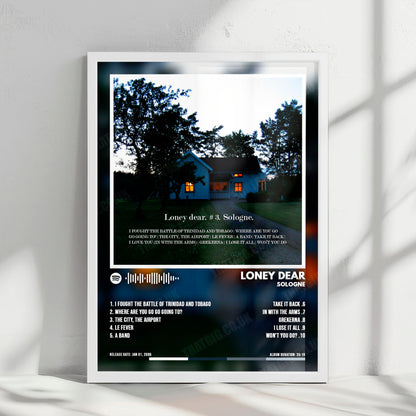 Loney Dear "Sologne" Album Cover Poster - with Complete Tracklist