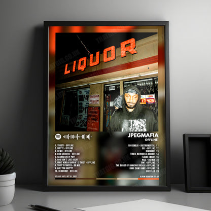 Jpegmafia "OFFLINE!" Album Cover Poster - with Complete Tracklist