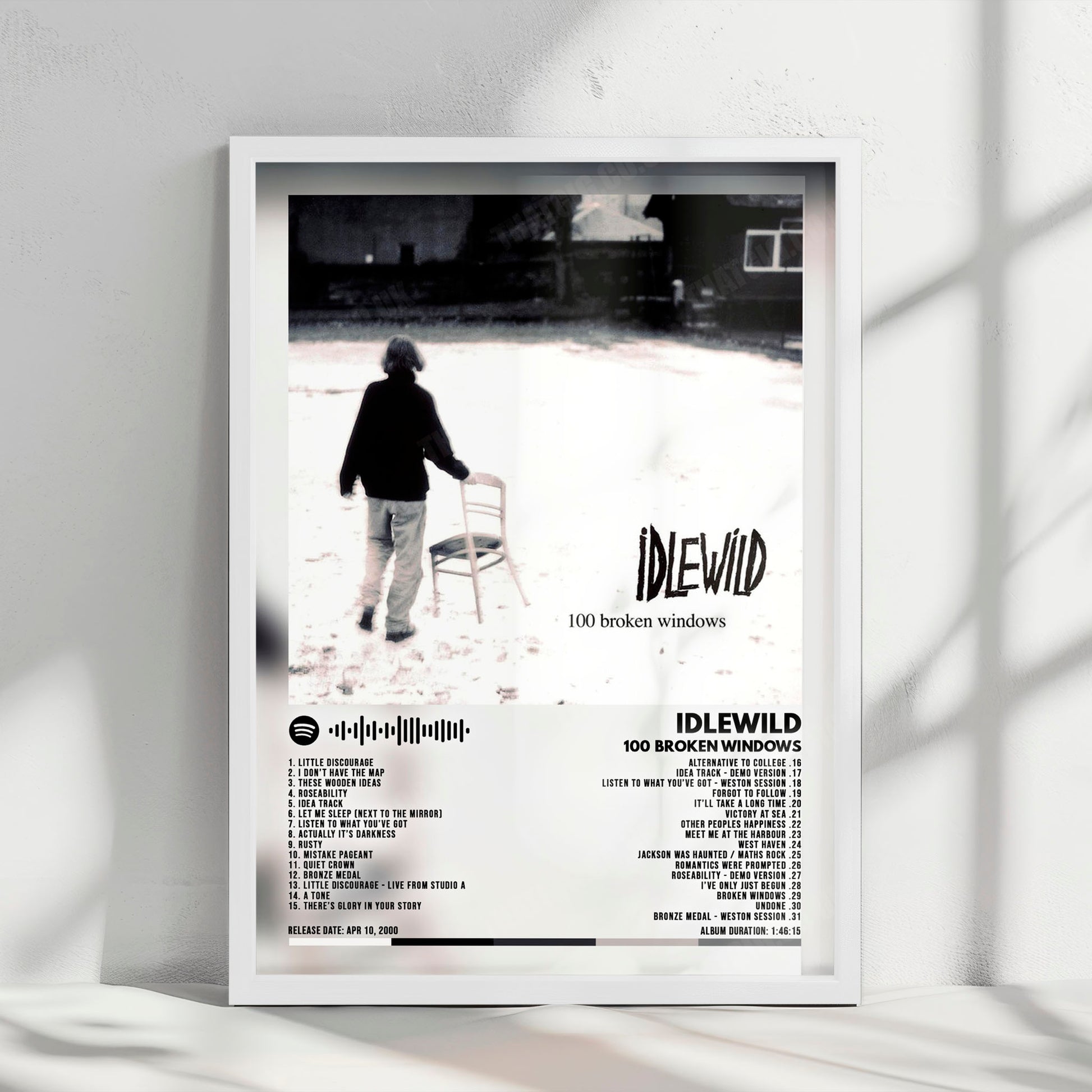 Idlewild "100 Broken Windows" Album Cover Poster - with Complete Tracklist