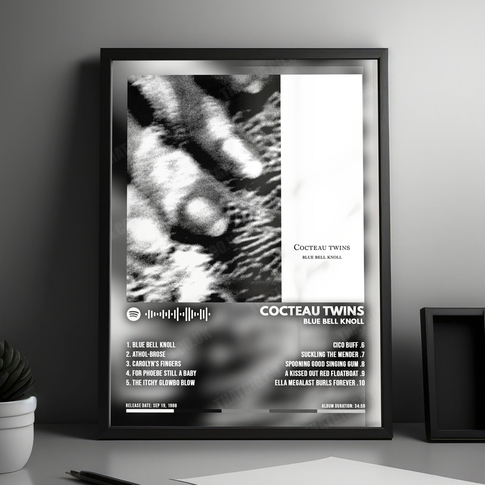 Cocteau Twins "Blue Bell Knoll" Album Cover Poster - with Complete Tracklist