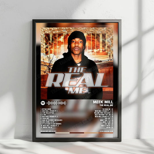 Meek Mill "The Real Me" Album Cover Poster - with Complete Tracklist