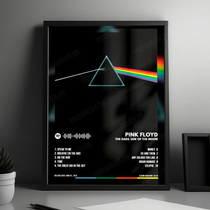 Pink Floyd "The Dark Side of the Moon" Album Cover Poster - with Complete Tracklist