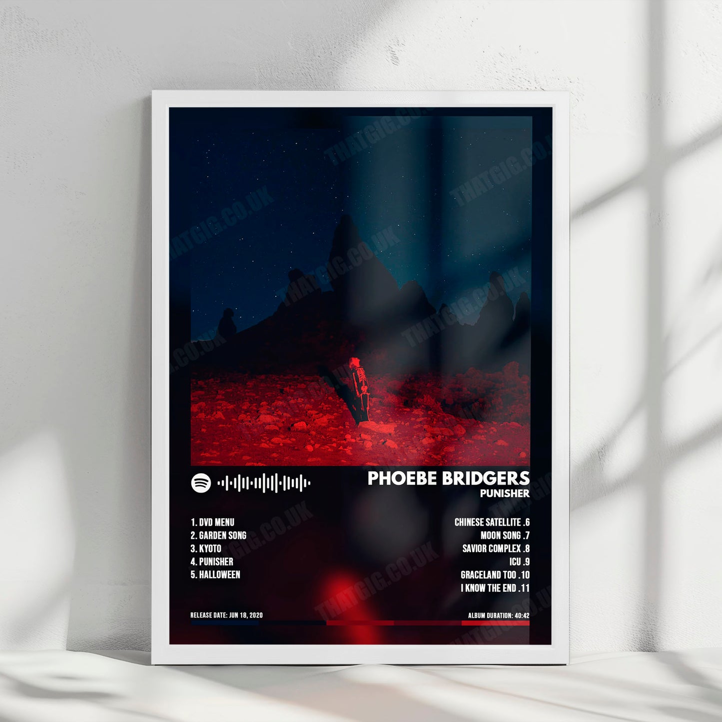 Phoebe Bridgers "Punisher " Album Cover Poster - with Complete Tracklist