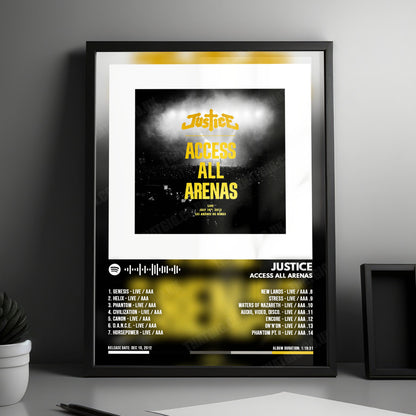 Justice "Access All Arenas" Album Cover Poster - with Complete Tracklist