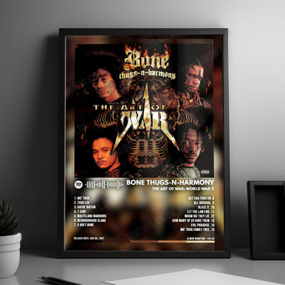 Bone Thugs-N-Harmony "The Art of War World War 2" Album Cover Poster - with Complete Tracklist