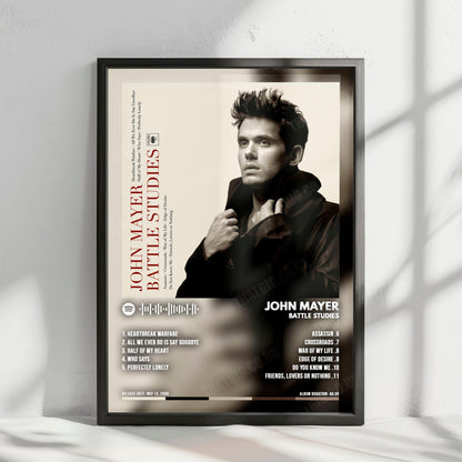John Mayer "Battle Studies" Album Cover Poster - with Complete Tracklist