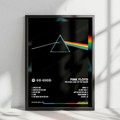 Pink Floyd "The Dark Side of the Moon" Album Cover Poster - with Complete Tracklist