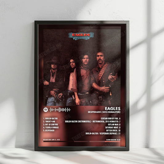 Eagles "Desperado (2013 Remaster)" Album Cover Poster - with Complete Tracklist