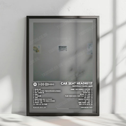 Car Seat Headrest "Headrest Nervous Young Man" Album Cover Poster - with Complete Tracklist