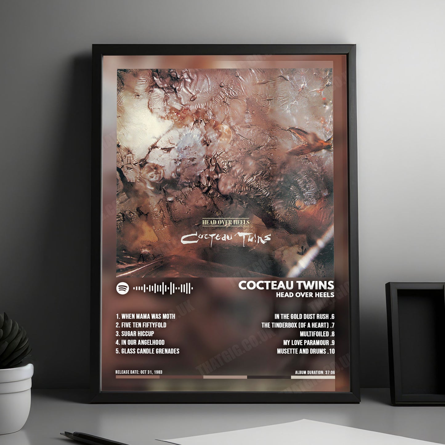 Cocteau Twins "Head Over Heels" Album Cover Poster - with Complete Tracklist