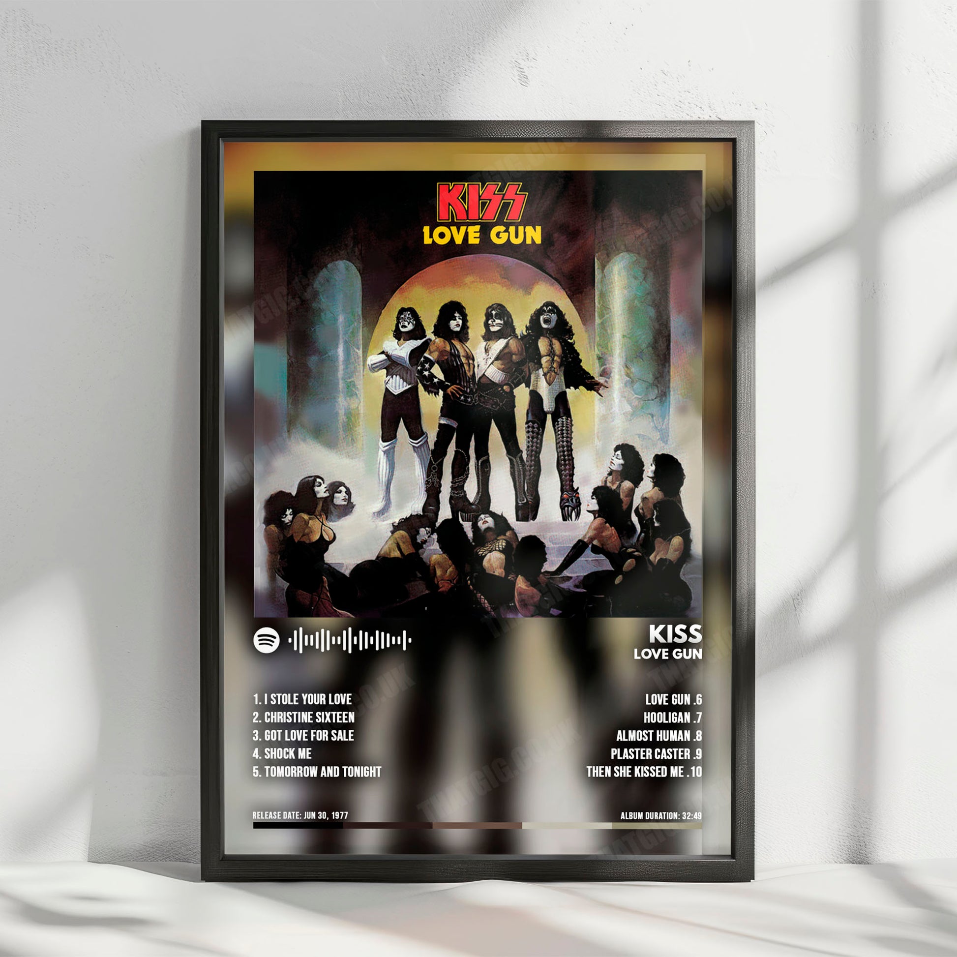 KISS "Love Gun" Album Cover Poster - with Complete Tracklist