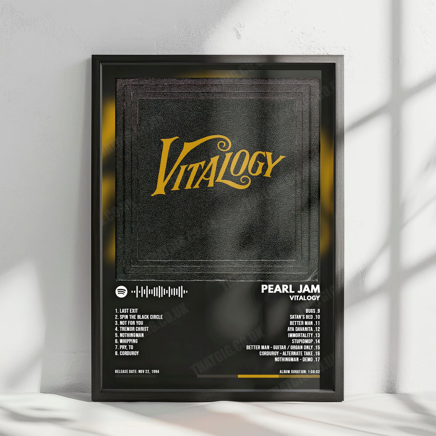 Pearl Jam "Vitalogy" Album Cover Poster - with Complete Tracklist
