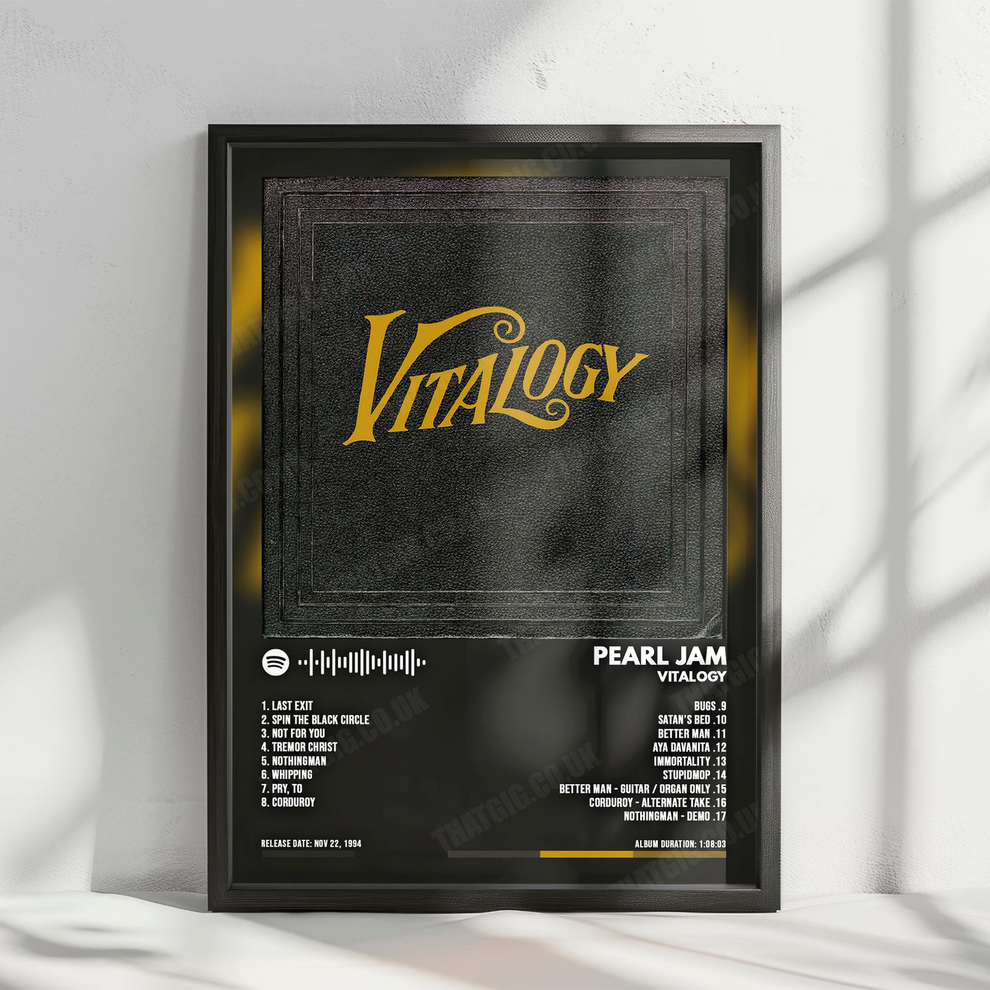 Pearl Jam "Vitalogy" Album Cover Poster - with Complete Tracklist