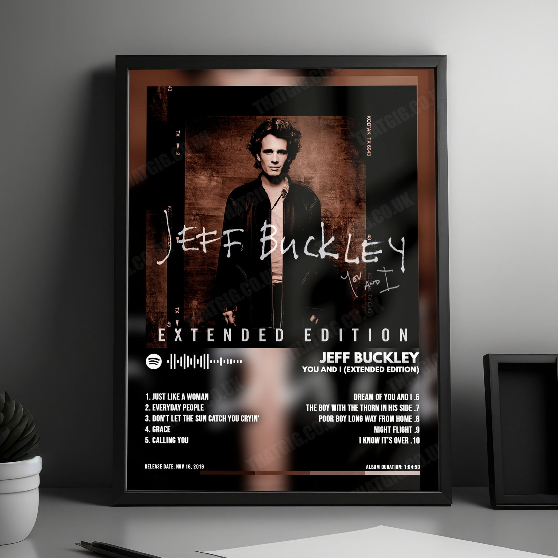 Jeff Buckley "You and I (Extended Edition)" Album Cover Poster - with Complete Tracklist