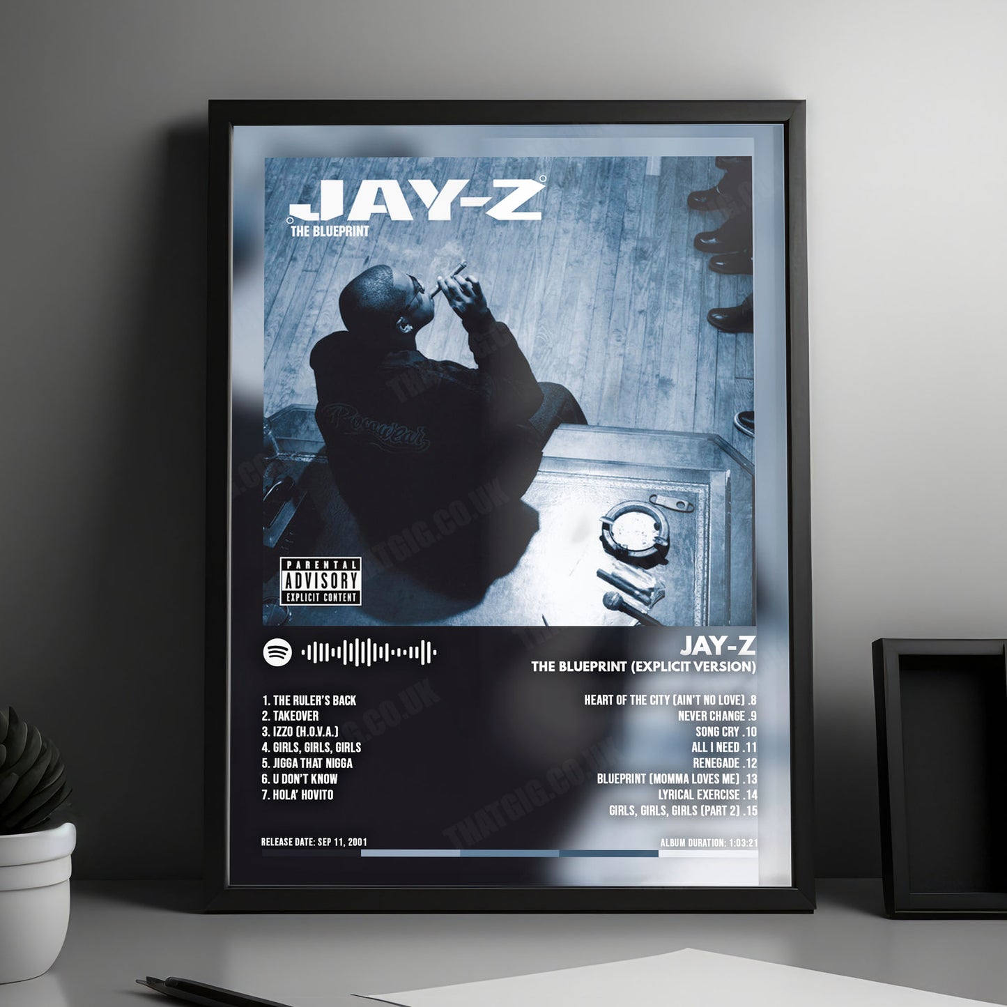 Jay-Z "The Blueprint " Album Cover Poster - with Complete Tracklist