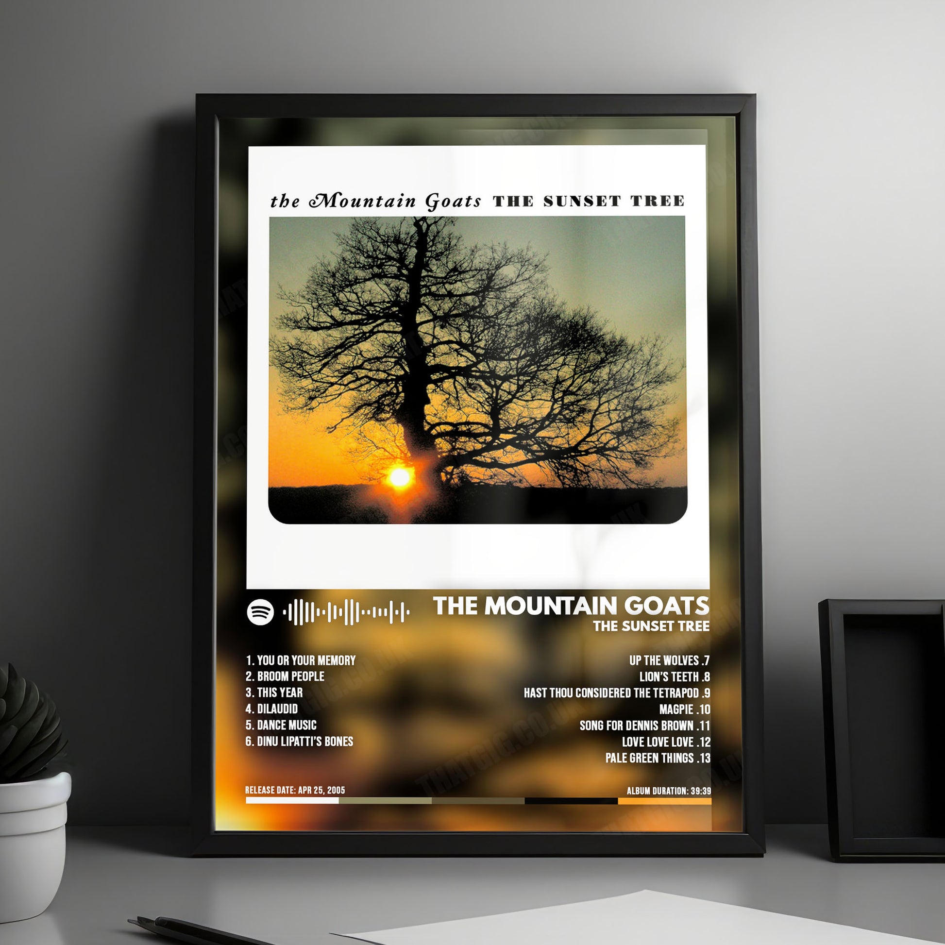 Mountain Goats "The Sunset Tree" Album Cover Poster - with Complete Tracklist