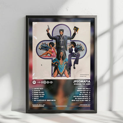 Jpegmafia "SCARING THE HOES" Album Cover Poster - with Complete Tracklist