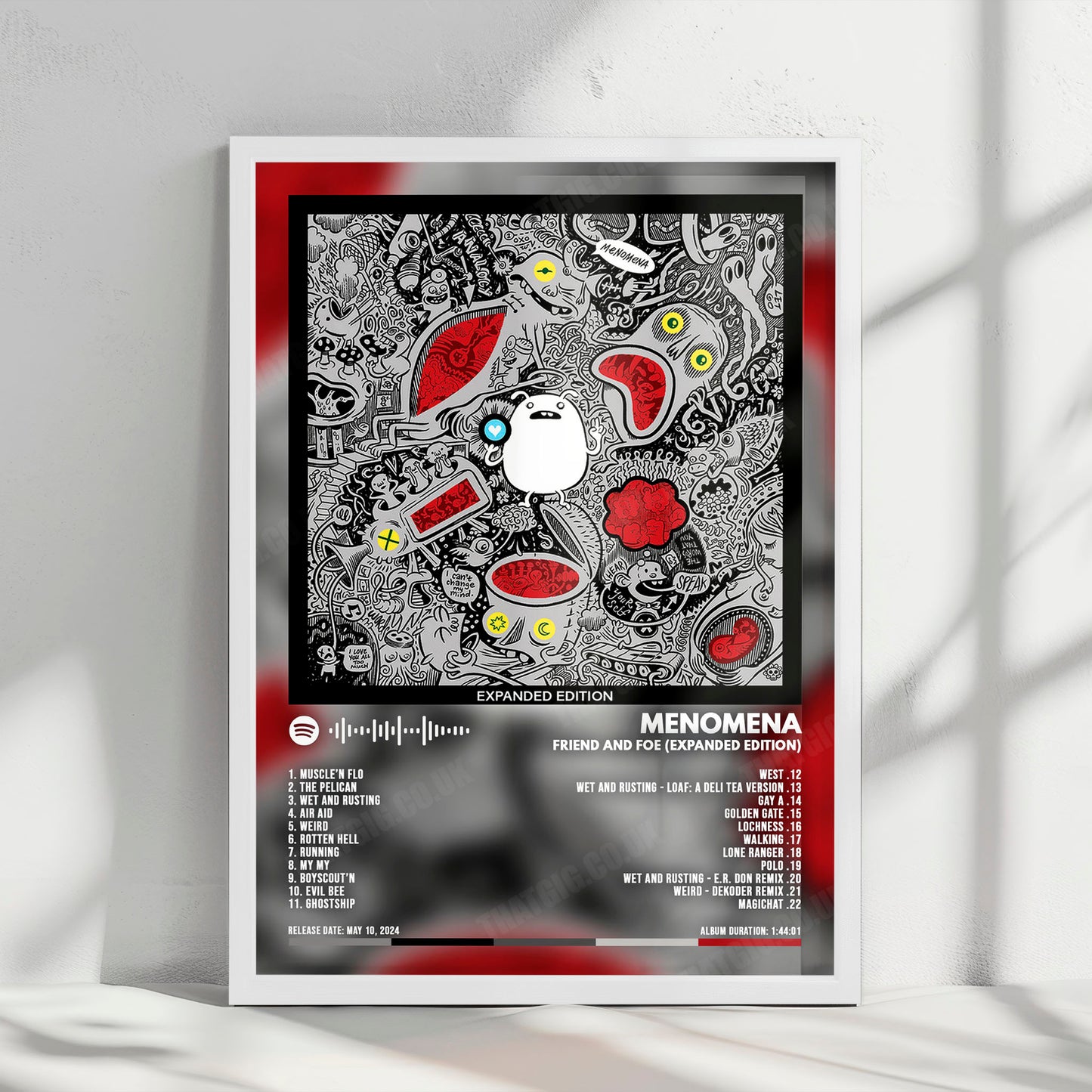 Menomena "Friend and Foe" Album Cover Poster - with Complete Tracklist