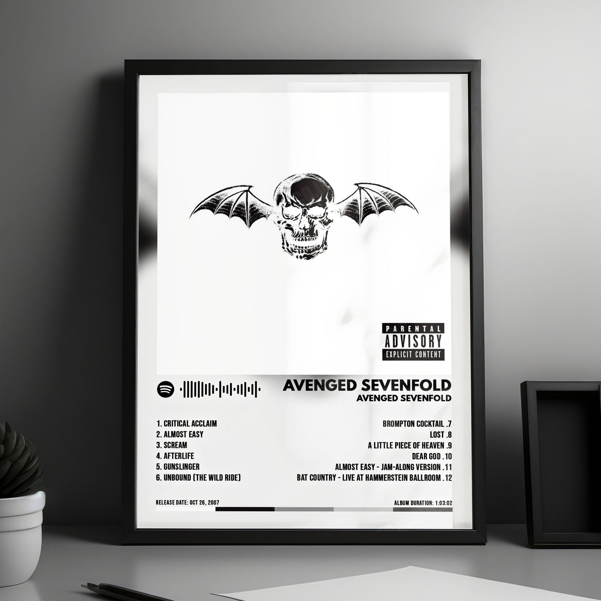 Avenged Sevenfold "Avenged Sevenfold" Album Cover Poster - with Complete Tracklist