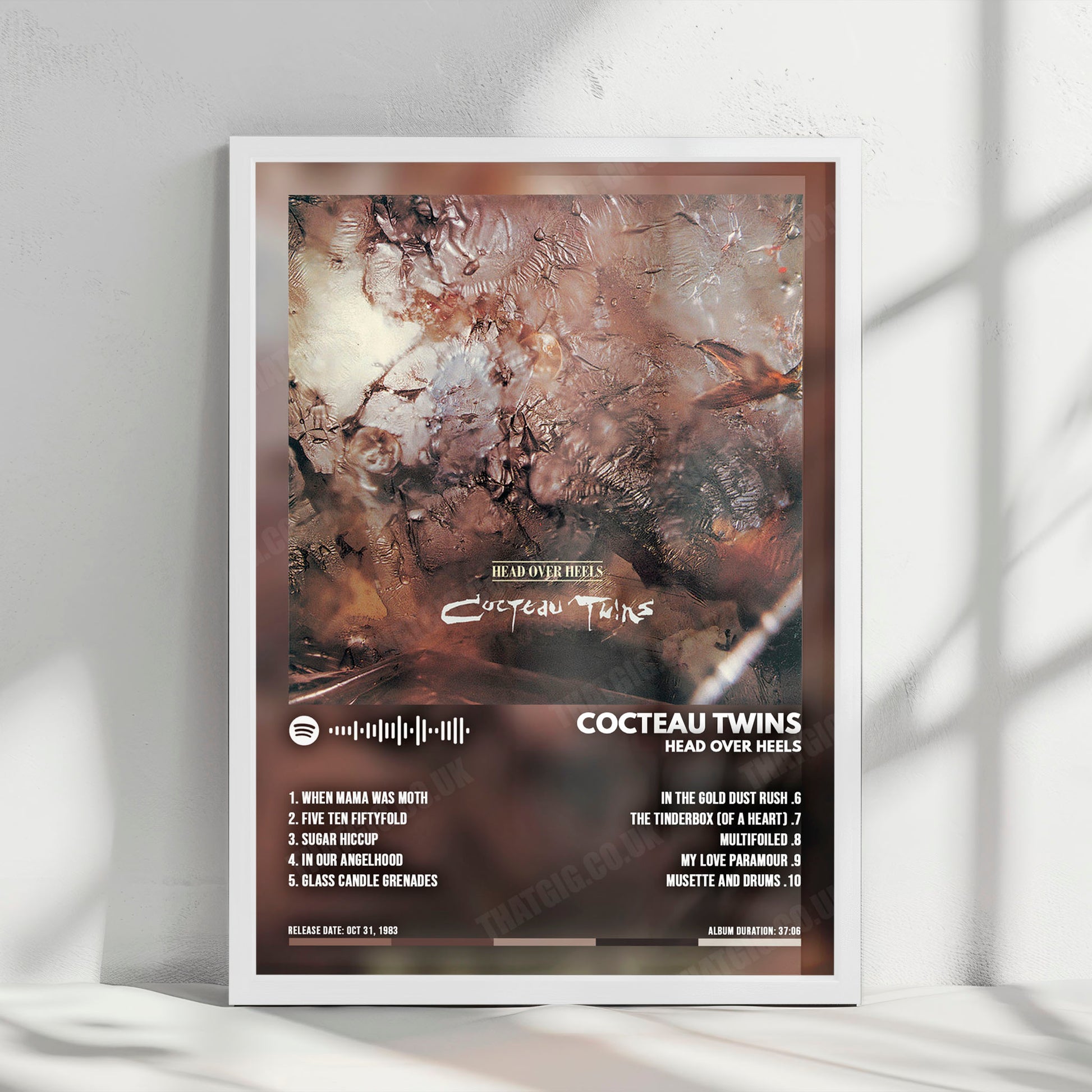 Cocteau Twins "Head Over Heels" Album Cover Poster - with Complete Tracklist