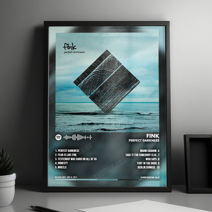 Fink "Perfect Darkness" Album Cover Poster - with Complete Tracklist