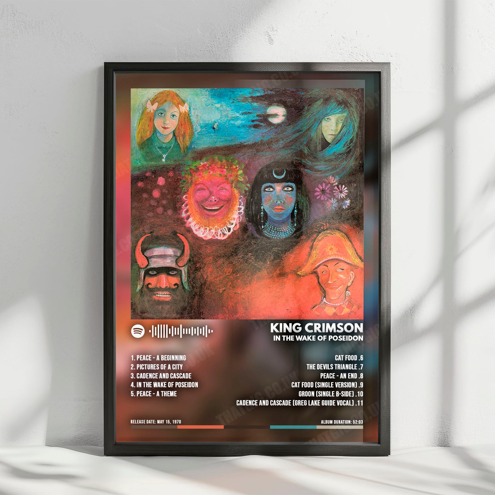 King Crimson "In The Wake Of Poseidon" Album Cover Poster - with Complete Tracklist