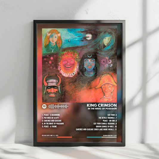 King Crimson "In The Wake Of Poseidon" Album Cover Poster - with Complete Tracklist