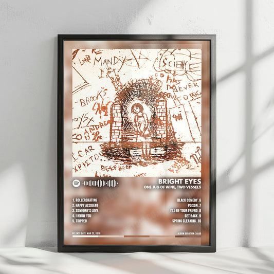 Bright Eyes "One Jug Of Wine, Two Vessels" Album Cover Poster - with Complete Tracklist