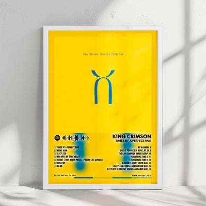 King Crimson "Three of a Perfect Pair" Album Cover Poster - with Complete Tracklist