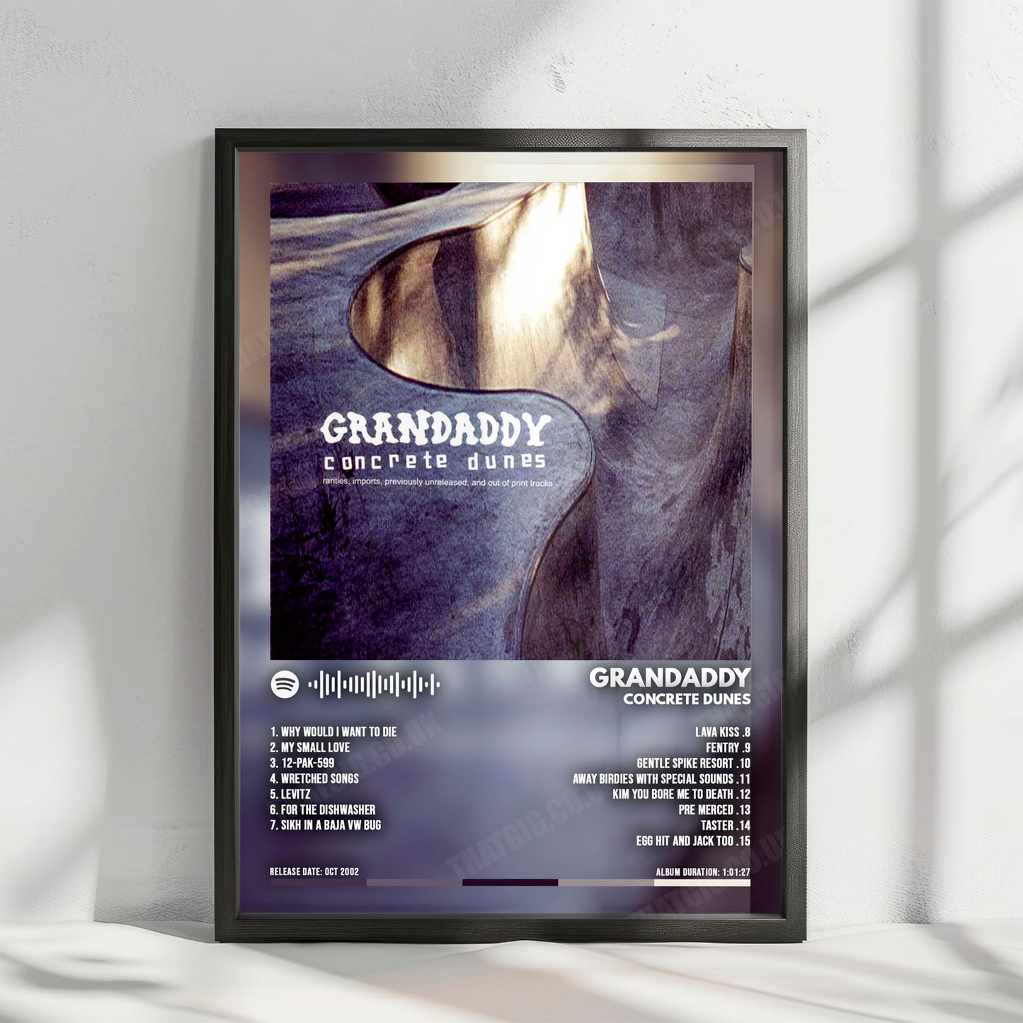 Grandaddy "Concrete Dunes" Album Cover Poster - with Complete Tracklist