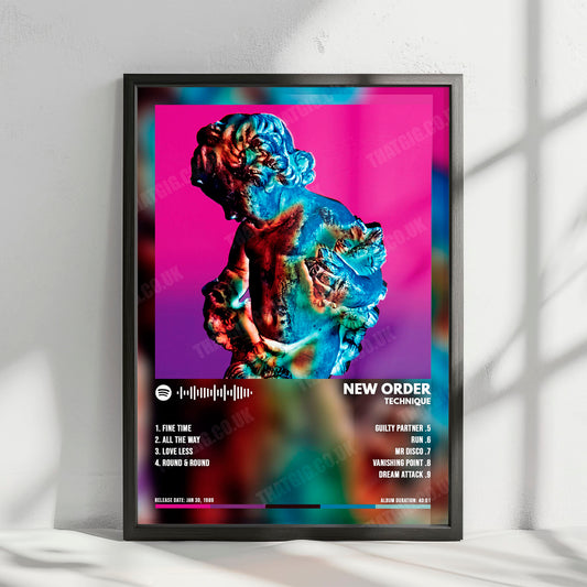 New Order "Technique" Album Cover Poster - with Complete Tracklist
