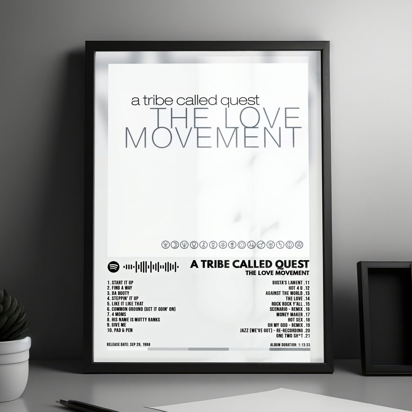 A Tribe Called Quest "The Love Movement" Album Cover Poster - with Complete Tracklist