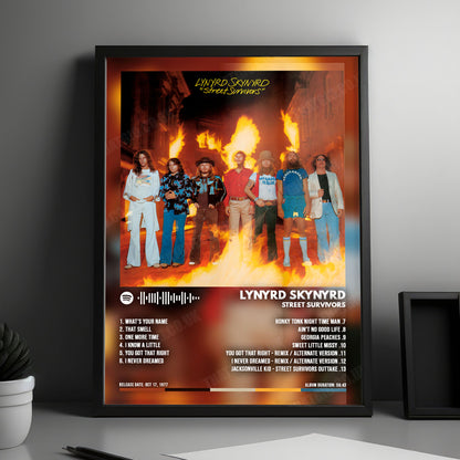 Lynyrd Skynyrd "Street Survivors" Album Cover Poster - with Complete Tracklist