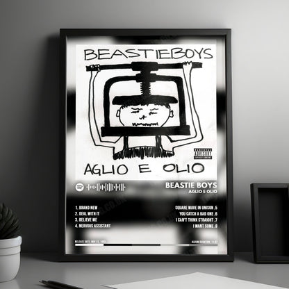 Beastie Boys "Aglio E Olio" Album Cover Poster - with Complete Tracklist