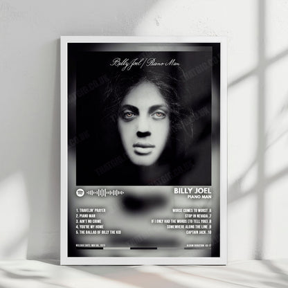 Billy Joel "Piano Man" Album Cover Poster - with Complete Tracklist