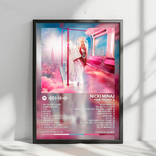 Nicki Minaj "Pink Friday 2" Album Cover Poster - with Complete Tracklist